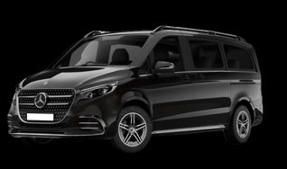 Mercedes-Benz Classe V Limousine nera con allestimento scuro, vista di tre quarti